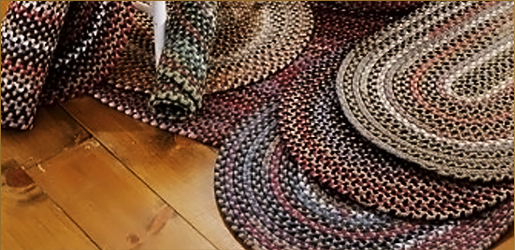 braided rug under kitchen table