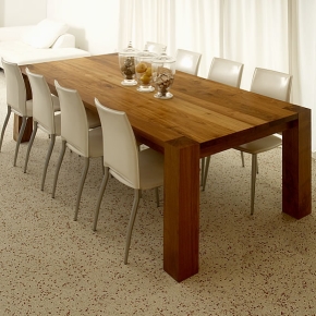 There are wood dining tables that are made of teak that need to be 