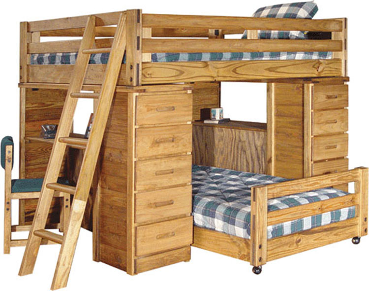 Kids Bunk Bed with Desk