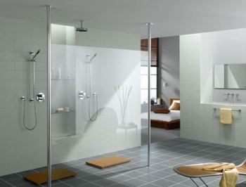 Bathroom design doorless shower