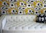 Adding Color to a White Tufted Sofa