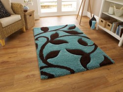 Fashion Blue Flower Rug